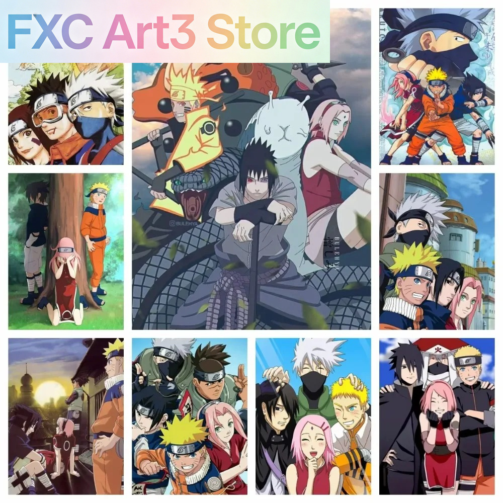 Embroidery Canvas - Frameloze 1pc Naruto Class Seven nieuwe