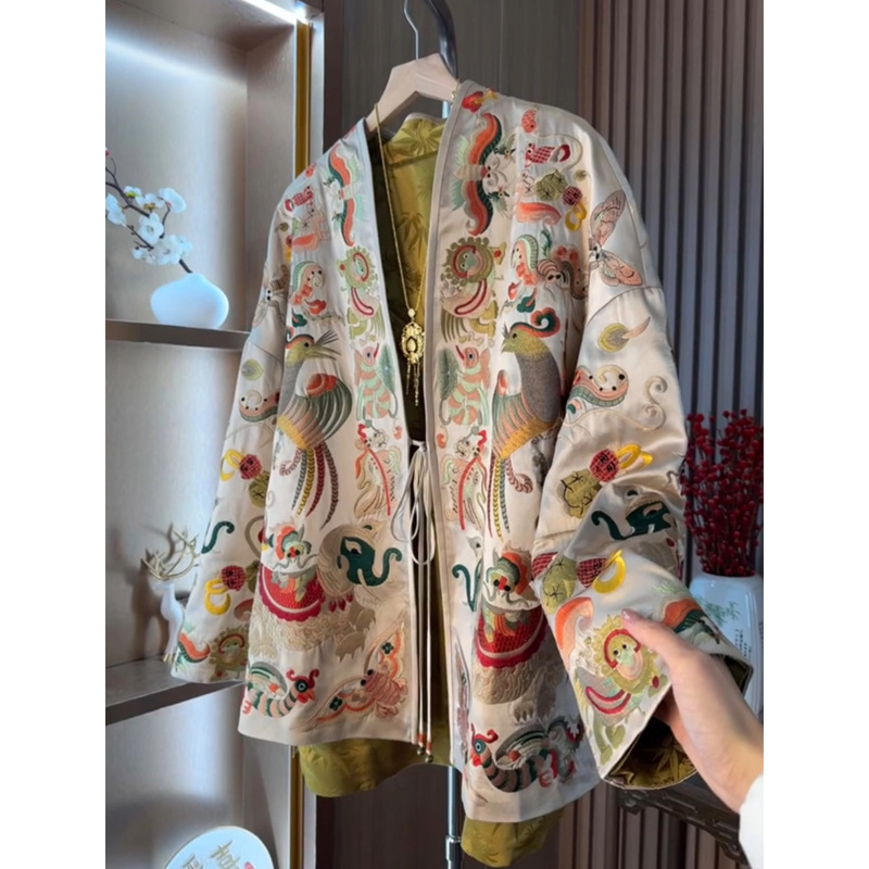 Embroidery Origin - Nieuwe Chinese stijl kimono vest jas