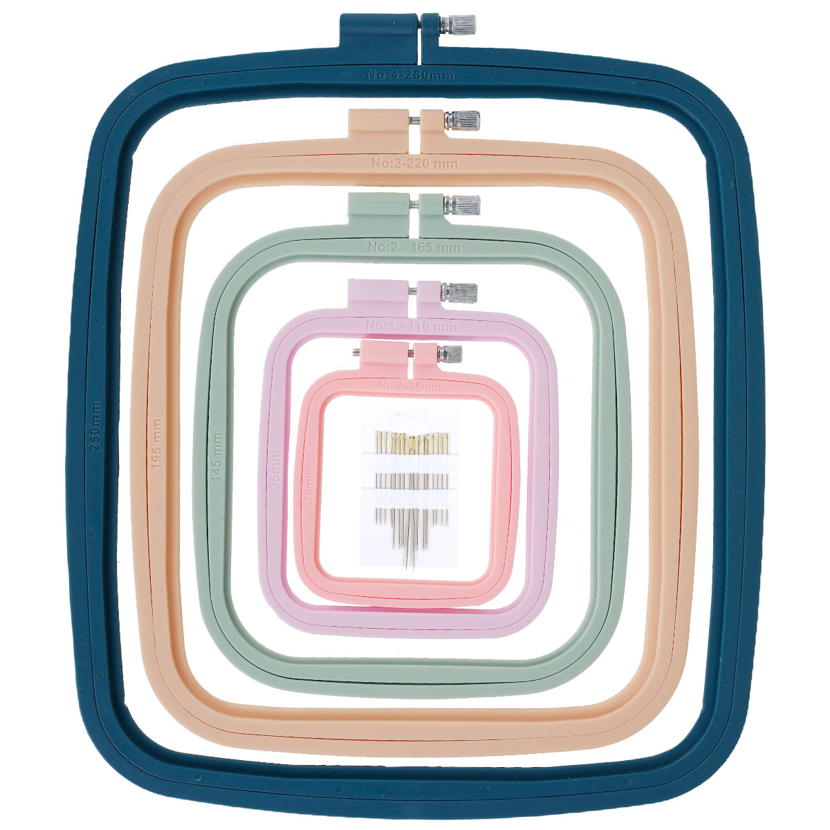Embroidery Hoop Square - 4/5 stuks vierkante borduurringen met 16