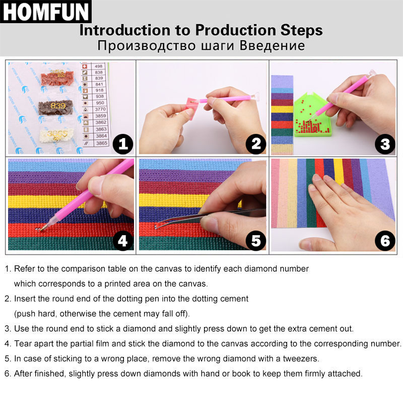 Homfun Art 5D Diy Diamant Schi - Embroidery Lady Bug recensie en prijs