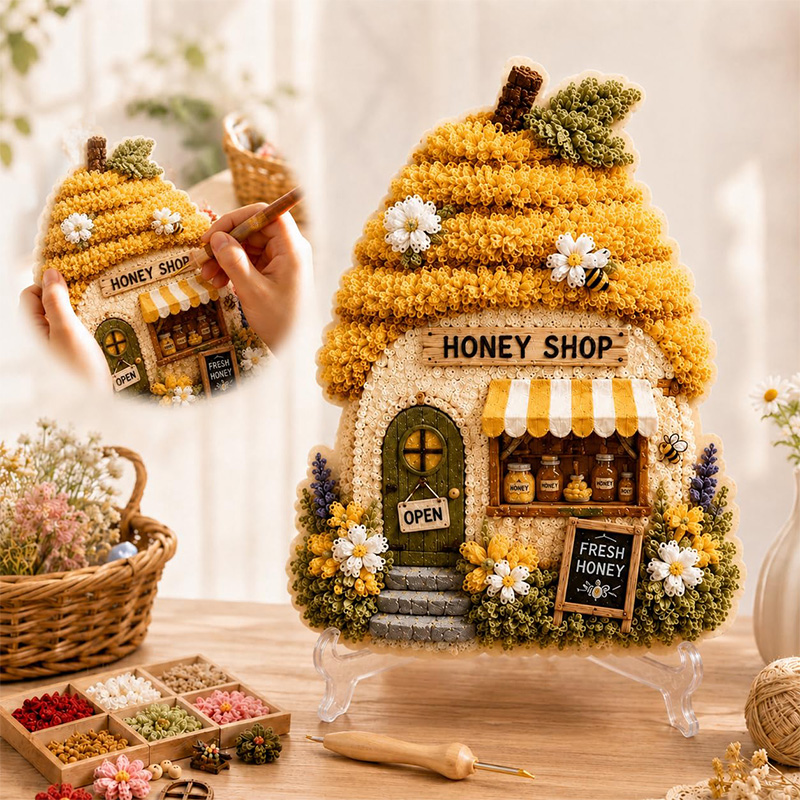 3D Mushroom House Poke Art DIY - Embroidery Needles recensie en prijs