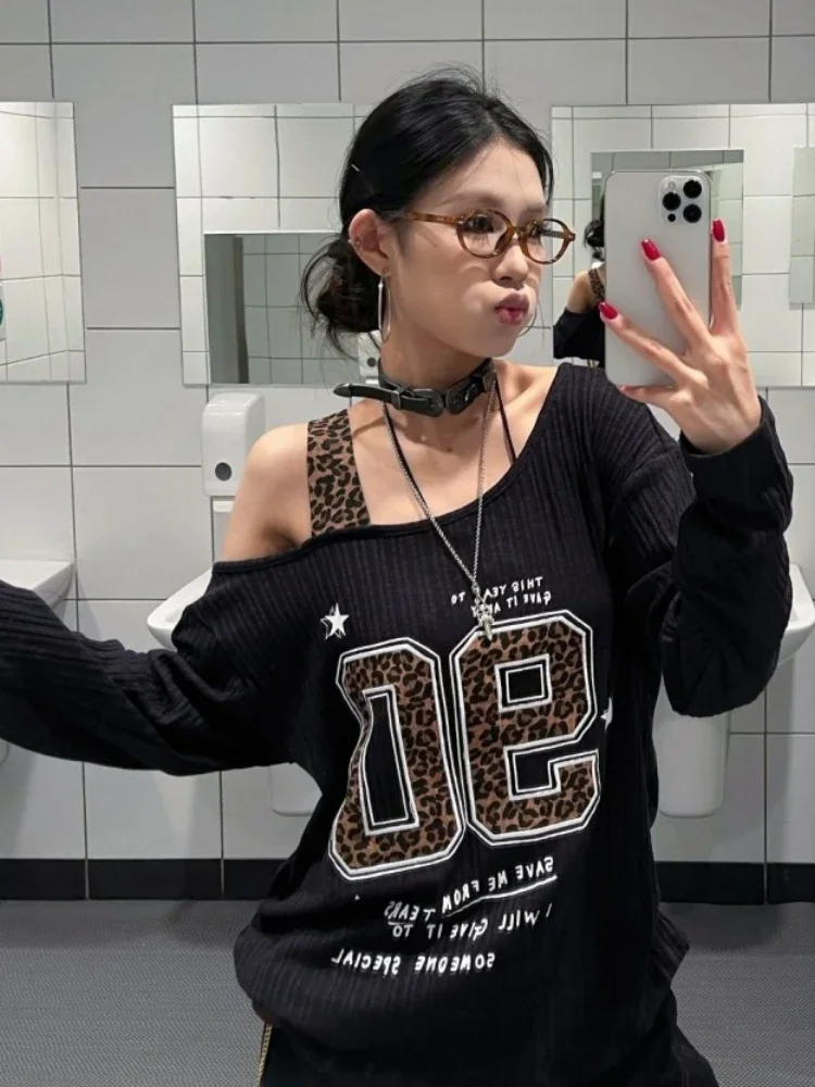 Y2K patchwork T-shirt met luip - Embroidery Print recensie en prijs