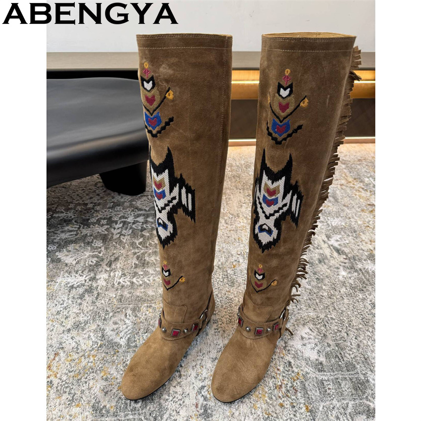 ABENGYA 2026 Winter Nieuwe Kni - Embroidery Print recensie en prijs