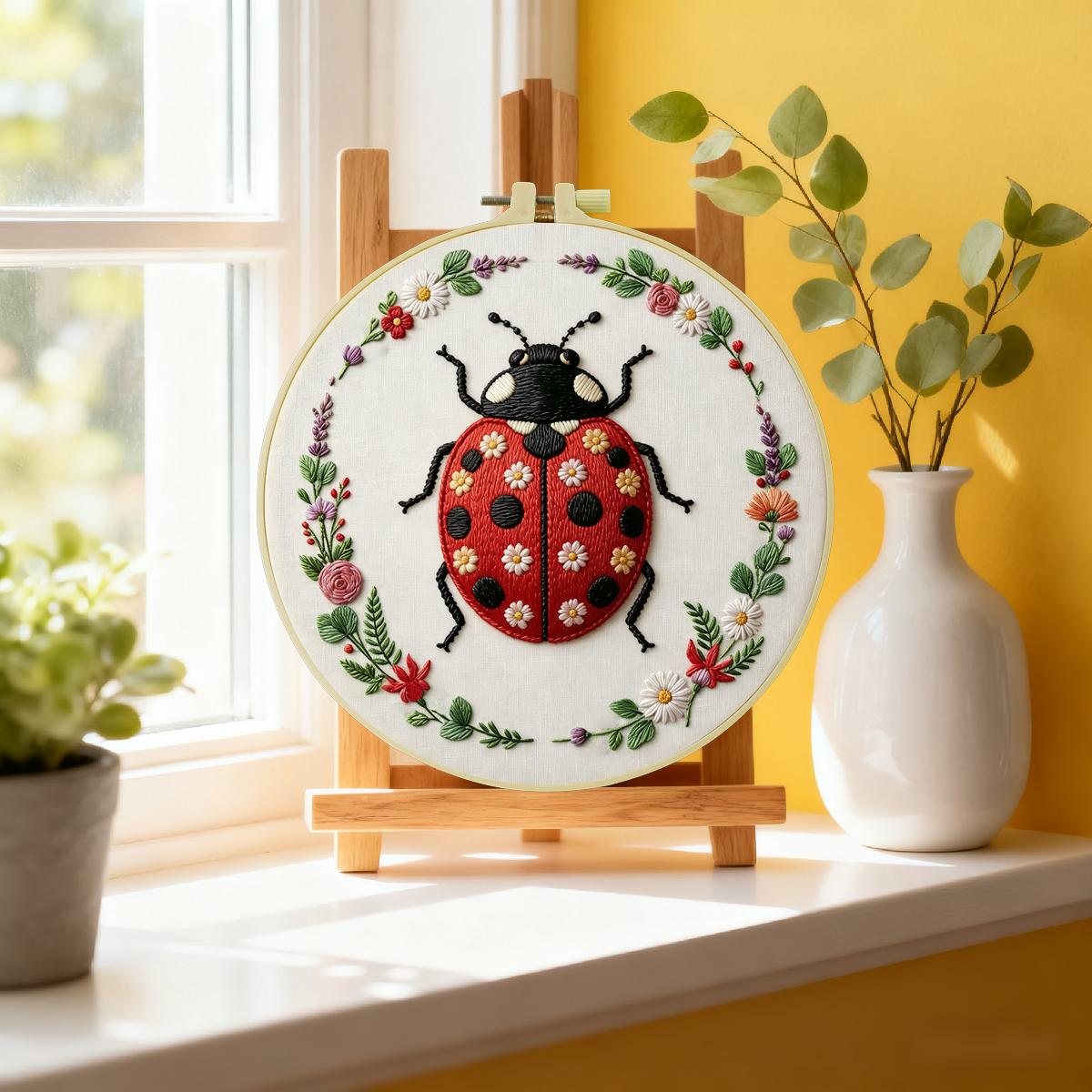 1 st 20X20CM/15X15CM 7.87/6.3i - Embroidery Lady Bug recensie en prijs