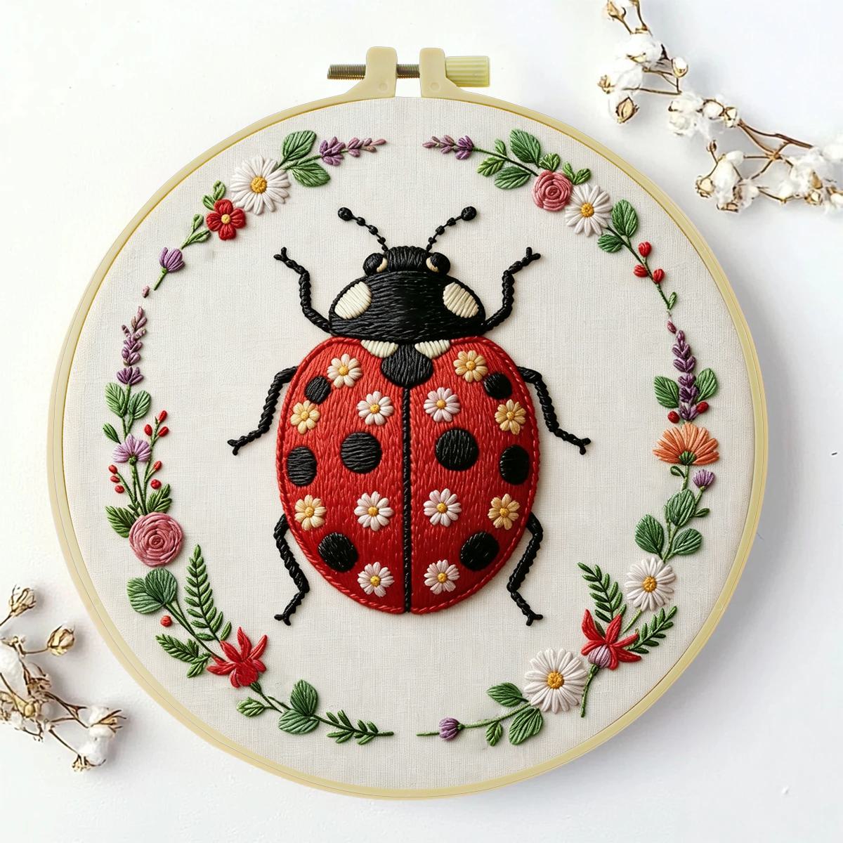1 st 20X20CM/15X15CM 7.87/6.3i - Embroidery Lady Bug recensie en prijs