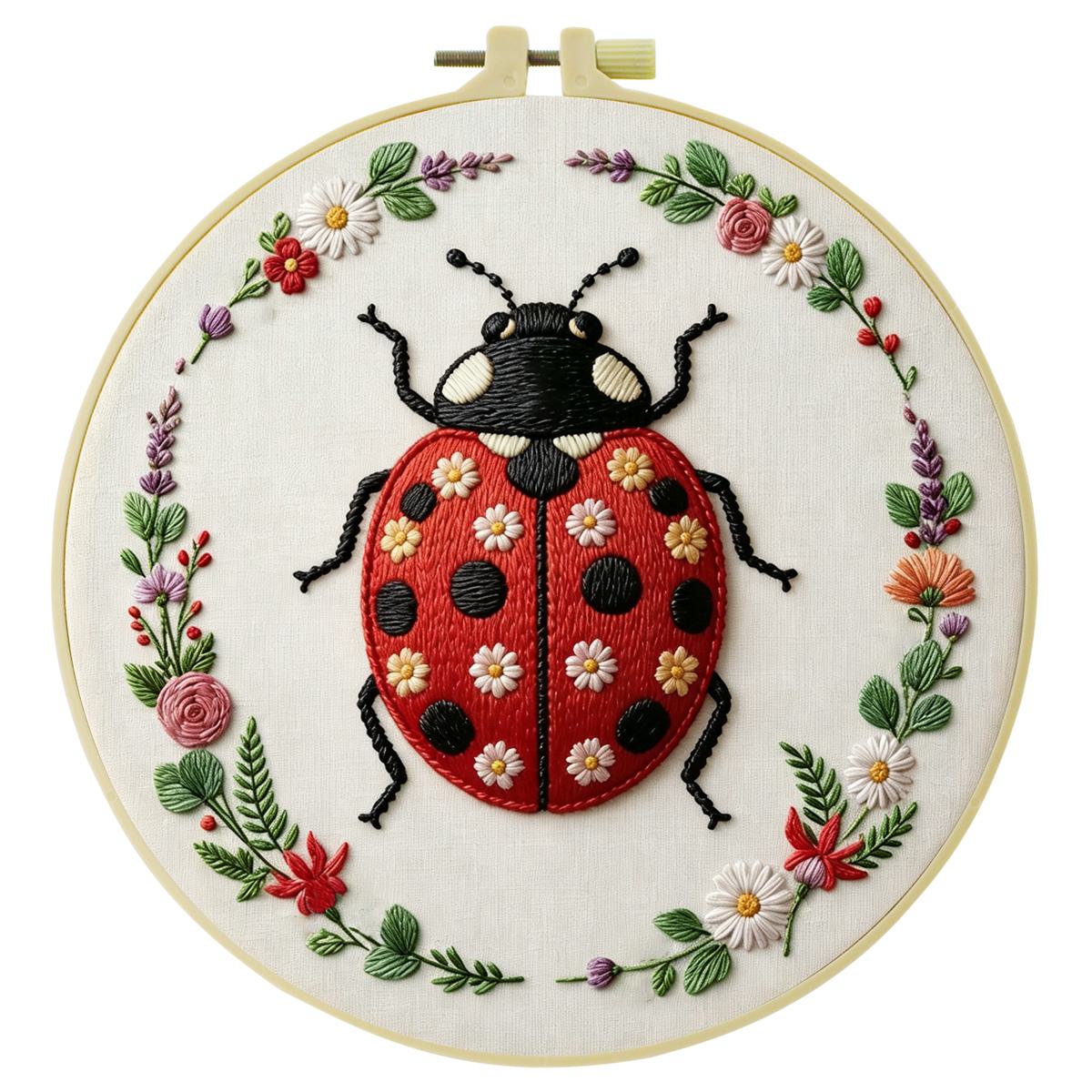 1 st 20X20CM/15X15CM 7.87/6.3i - Embroidery Lady Bug recensie en prijs