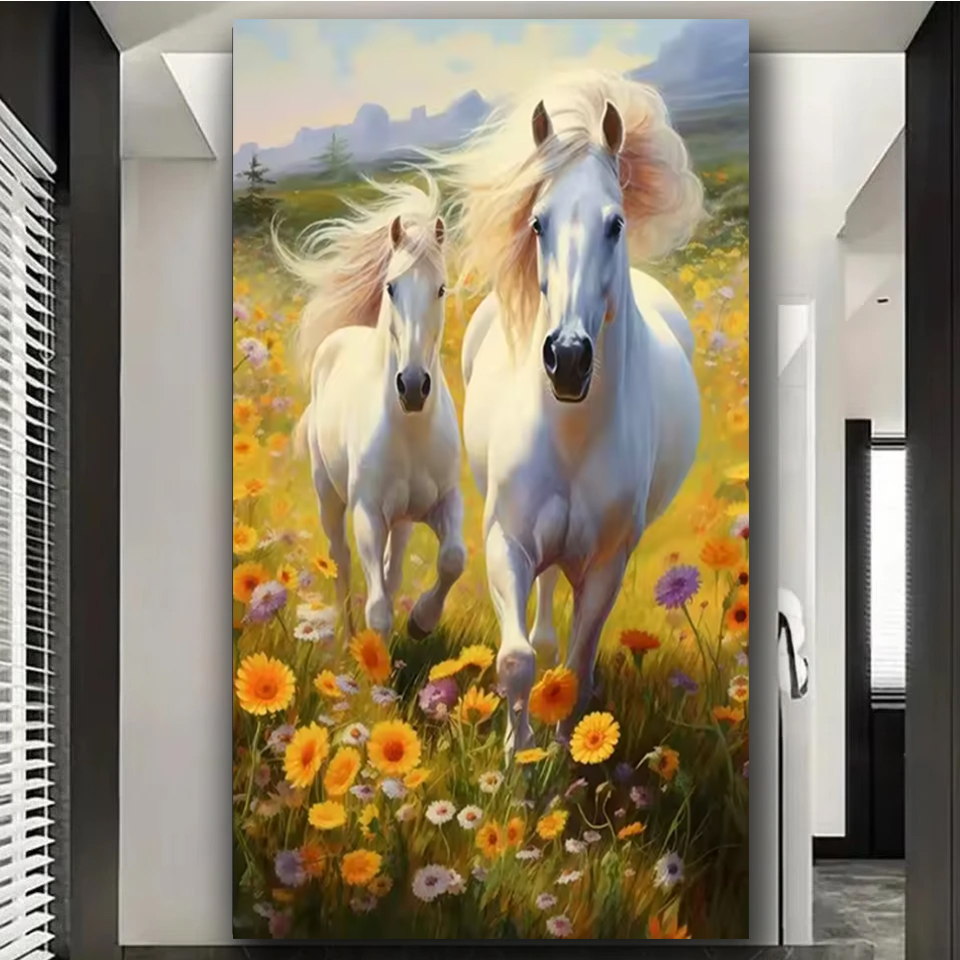 Grasland rennende paarden DIY  - Embroidery Running Stitch recensie en prijs