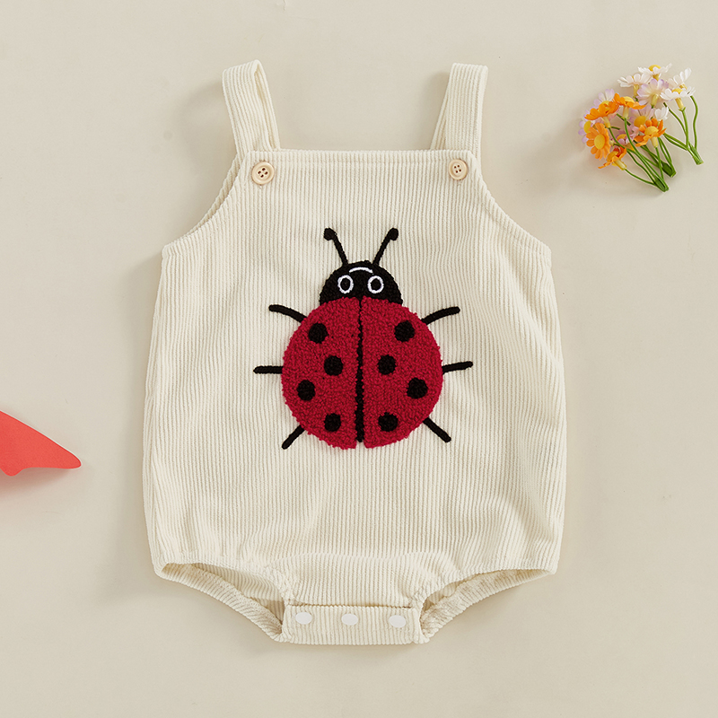 Zomer baby romper mouwloos bor - Embroidery Lady Bug recensie en prijs
